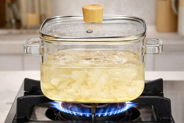 Borosilicate Glass Cooking Pot with Lid & Handle - SABER Center