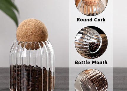 Crystal Glass Jar Set of 3 with Bamboo Wood Lids - SABER Center