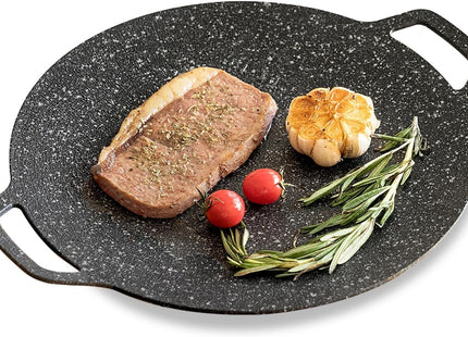 Granite Flat Grill Block, Direct-Fire, Insulated Handle, 36cm - SABER Center