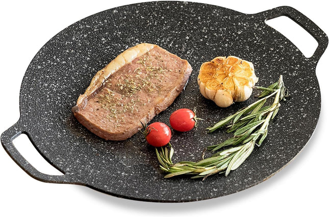 Granite Flat Grill Block, Direct-Fire, Insulated Handle, 36cm - SABER Center