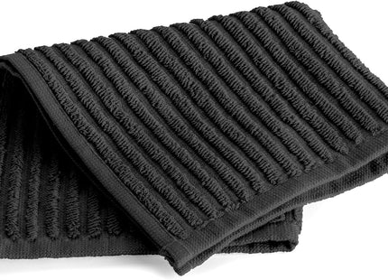 Signoola Cotton Towel Set of 4, Black Stripe, 30x30cm - SABER Center