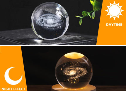 3D Earth Globe Crystal Ball, Laser-Engraved, 2.4in Paperweight - SABER Center