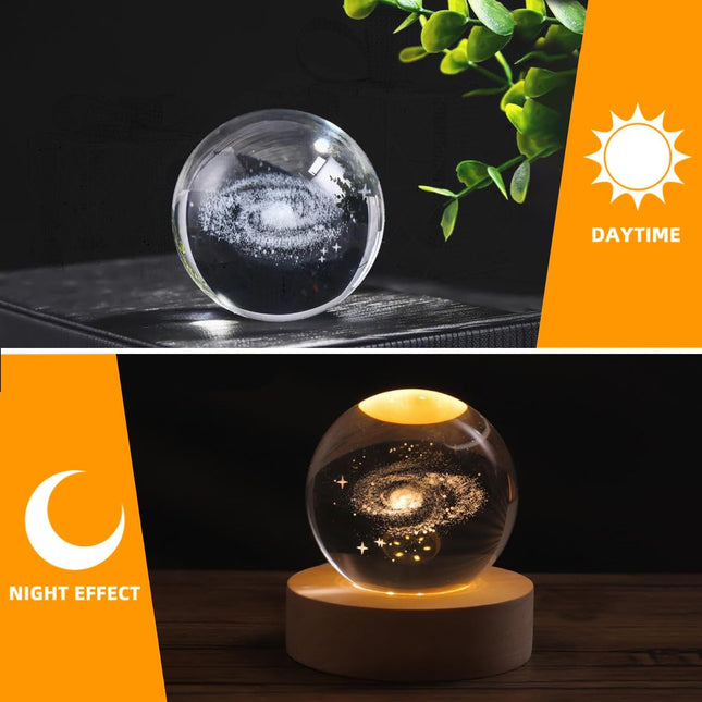 3D Earth Globe Crystal Ball, Laser-Engraved, 2.4in Paperweight - SABER Center