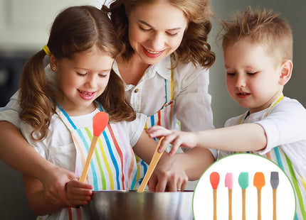 Ouligay 5-Piece Silicone Baking Utensil Set with Wooden Handles - SABER Center