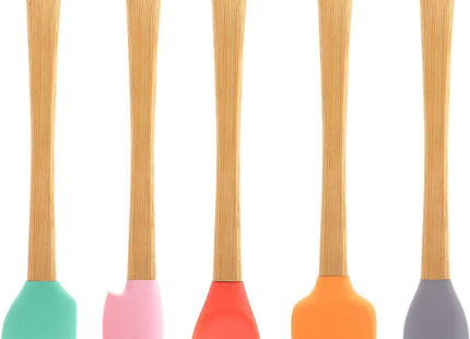 Ouligay 5-Piece Silicone Baking Utensil Set with Wooden Handles - SABER Center