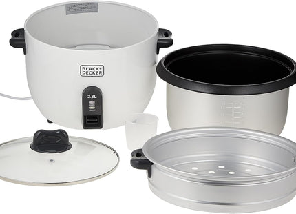 Black+Decker Non-Stick Rice Cooker, 2.8L, White - RC2850-B5 - SABER Center