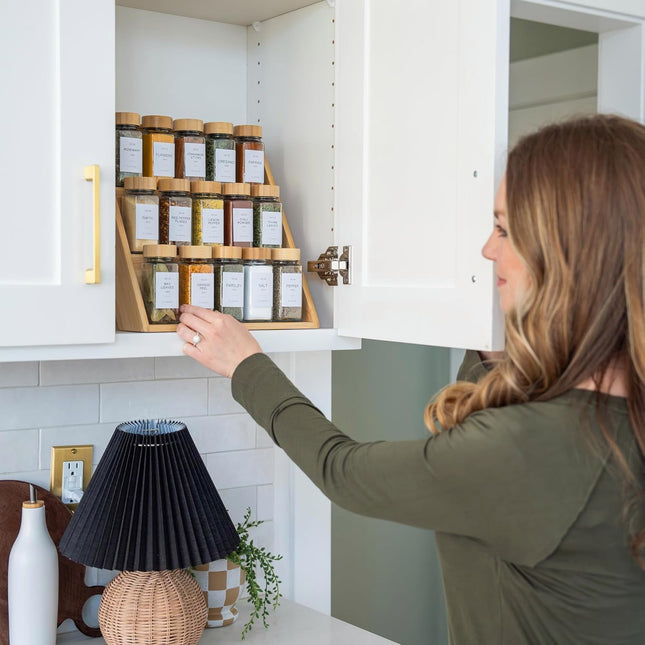 Bamboo 3-Tier Spice Rack Organizer Shelf, Free-Standing - SABER Center