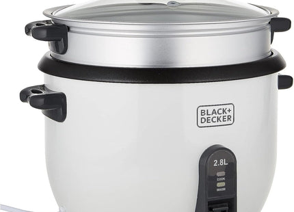 Black+Decker Non-Stick Rice Cooker, 2.8L, White - RC2850-B5 - SABER Center