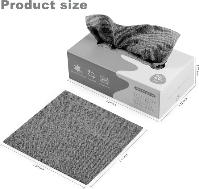Luiruey Reusable Cleaning Wipes, 20-Count, 7.9in Terry Towels - SABER Center