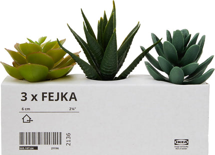 Ikea Vijac Artificial Succulent Plants in Pot, 6cm, 3-Pack - 203.953.31 - SABER Center