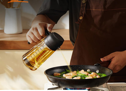 TrendPlain 2-in-1 Glass Olive Oil Sprayer & Dispenser, 470ml - SABER Center