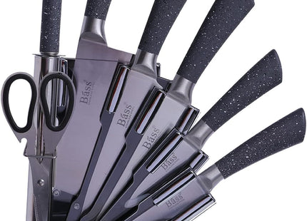 8-Piece Stainless Steel Kitchen Knife Set with Stand - SABER Center
