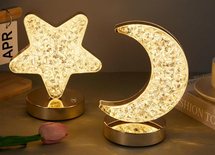 Ramadan Lantern Set, Crescent & Star, 3 Color-Changing LEDs, USB Rechargeable - SABER Center