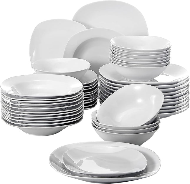 MALACASA Elisa 48-Piece Porcelain Dinner Set for 12 - SABER Center