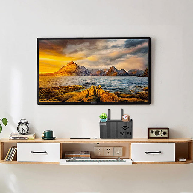 WiFi Router Storage Box, Wall-Mount Shelf, Set-Top Box Rack - SABER Center