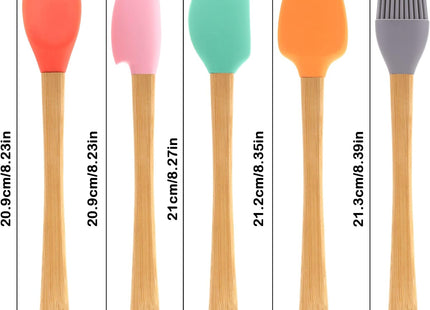 Ouligay 5-Piece Silicone Baking Utensil Set with Wooden Handles - SABER Center