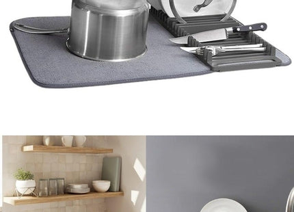 Foldable Countertop Dish Drain Mat & Tableware Storage Pad - SABER Center