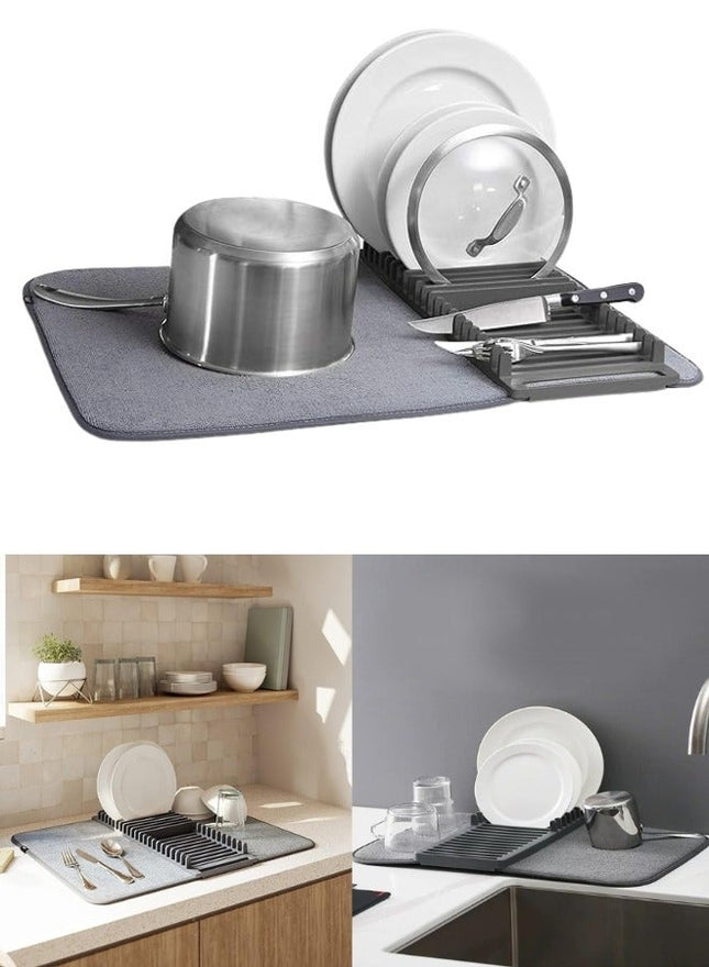 Foldable Countertop Dish Drain Mat & Tableware Storage Pad - SABER Center