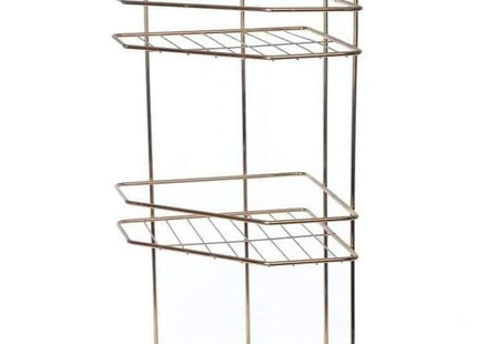 Gold Bathroom Corner Shelf, 3-Tier, Rust-Resistant - SABER Center