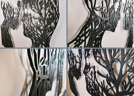 VAILLA Tree of Life Wooden Wall Art Set of 2, 3D Textured Decor - SABER Center