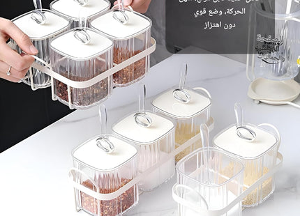 Acrylic 3-Piece Spice Box Set with Lids & Spoons - SABER Center
