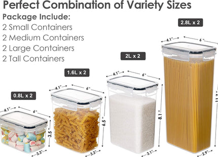 CHEFSTORY Airtight Food Storage Container Set, 8-Piece - SABER Center