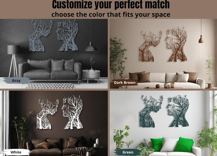 VAILLA Tree of Life Wooden Wall Art Set of 2, 3D Textured Decor - SABER Center