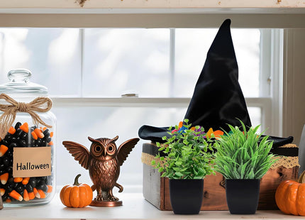 Der Rose Artificial Potted Plants, 2-Pack, Faux Decor, Black - SABER Center