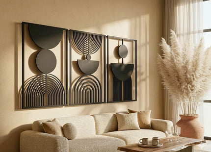 VAILLA Tree of Life Wooden Wall Art Set of 2, 3D Textured Decor - SABER Center