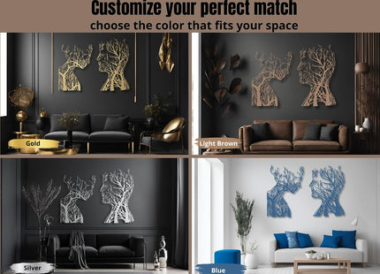 VAILLA Tree of Life Wooden Wall Art Set of 2, 3D Textured Decor - SABER Center