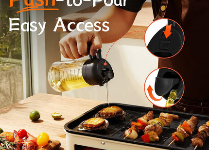 TrendPlain 2-in-1 Glass Olive Oil Sprayer & Dispenser, 470ml - SABER Center