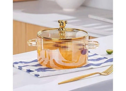 Borosilicate Glass Cooking Pot, 1800ml, Stovetop for Soup & Pasta - SABER Center