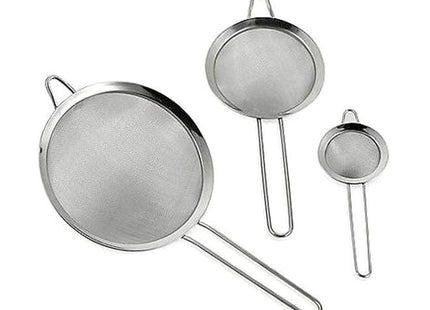 Stainless Steel Food Strainer Set of 3, Silver - SABER Center