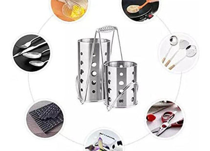 Stainless Steel Slotted Spoon Strainer, Silver - SABER Center