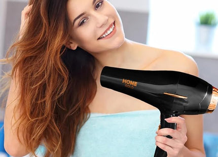 Home Gold Hair Dryer 3000 Watt, Black - HG-699 - SABER Center