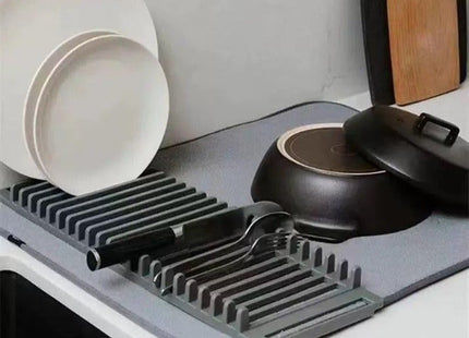 Foldable Countertop Dish Drain Mat & Tableware Storage Pad - SABER Center