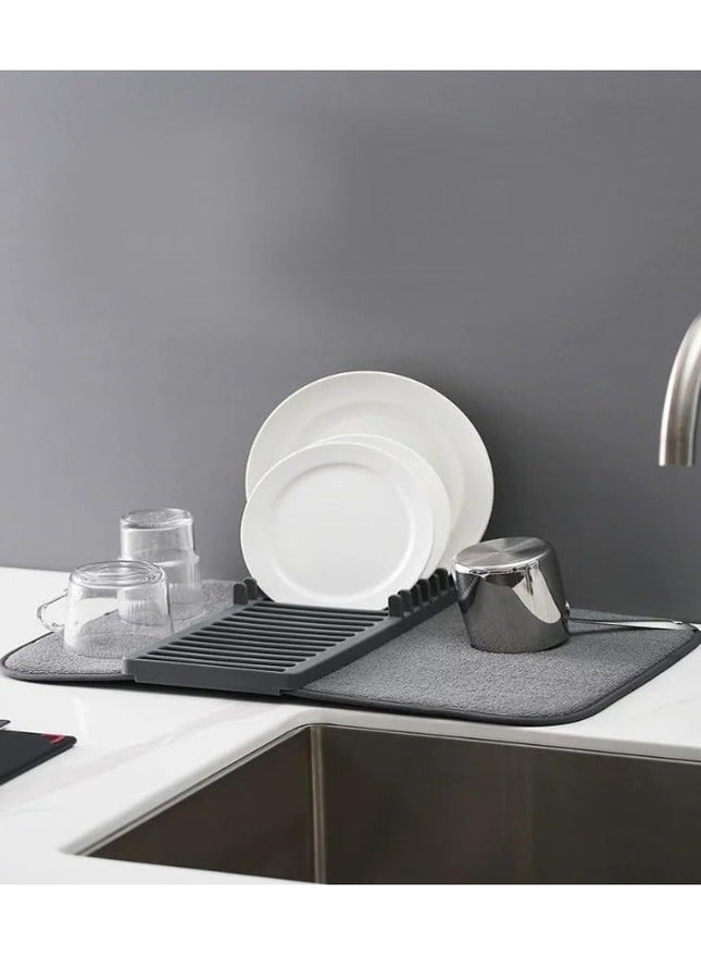 Foldable Countertop Dish Drain Mat & Tableware Storage Pad - SABER Center