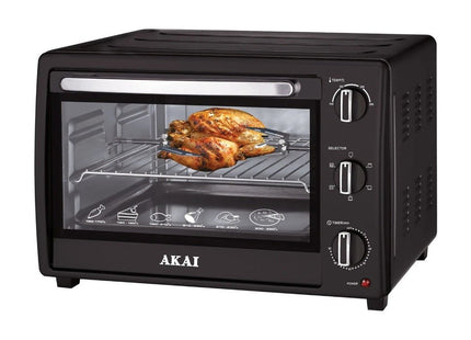 Akai Electric Oven with Grill, 45 Liter 2200 Watt, Black - AK-45 - SABER Center