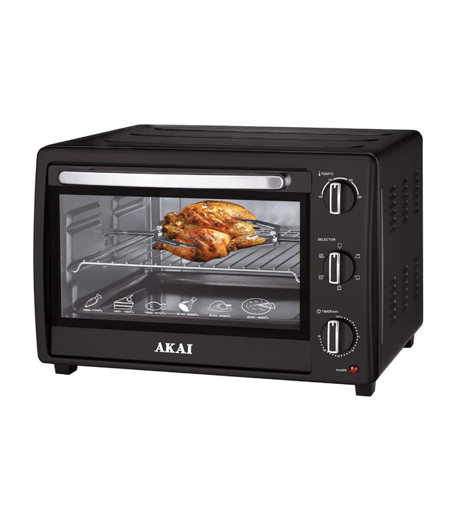 Akai Electric Oven with Grill, 45 Liter 2200 Watt, Black - AK-45 - SABER Center