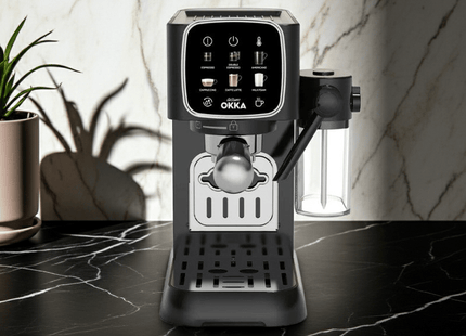 Arzum OKKA Solo M Espresso Machine, 1.1 Liter 2 Cups, Black Chrome - OK0032-0400 - SABER Center