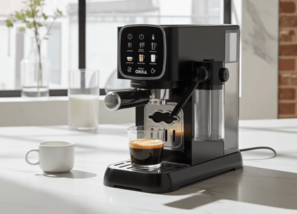 Arzum OKKA Solo M Espresso Machine, 1.1 Liter 2 Cups, Black Chrome - OK0032-0400 - SABER Center