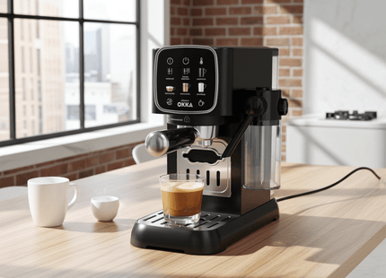 Arzum OKKA Solo M Espresso Machine, 1.1 Liter 2 Cups, Black Chrome - OK0032-0400 - SABER Center