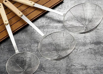 Stainless Steel Food Carrier with Wooden Handle, Medium - SABER Center