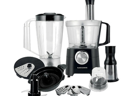 Black And White Food Processor, 1000 Watt Black - FP-10000 - SABER Center