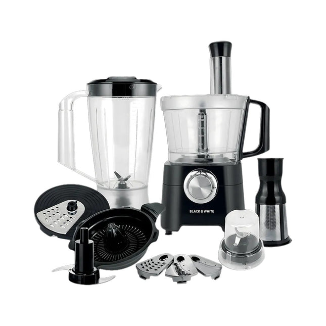 Black And White Food Processor, 1000 Watt Black - FP-10000 - SABER Center
