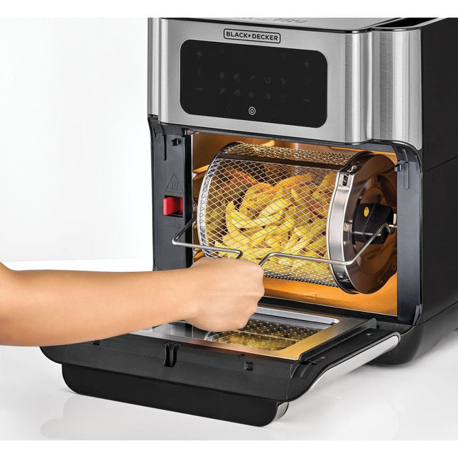 Black + Decker Air Fryer, 12 Liter Silver - AOF100-B5 - SABER Center
