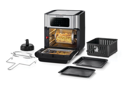 Black + Decker Air Fryer, 12 Liter Silver - AOF100-B5 - SABER Center