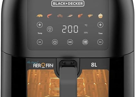 Black + Decker Digital Air Fryer, 8 Liter, 1700 Watt Black - SAF80W-B5 - SABER Center