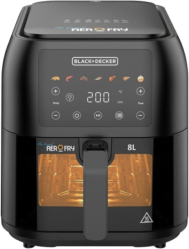 Black + Decker Digital Air Fryer, 8 Liter, 1700 Watt Black - SAF80W-B5 - SABER Center