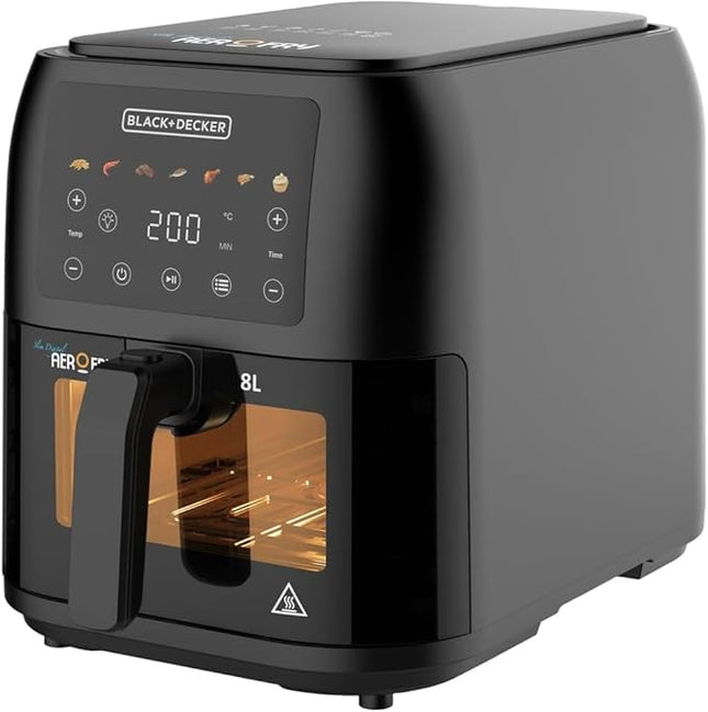 Black + Decker Digital Air Fryer, 8 Liter, 1700 Watt Black - SAF80W-B5 - SABER Center